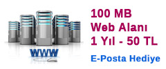 100 Mb Host 1 Yıl 50 TL - E-Posta Hediye